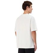 Man wearing Kappa Authentic Nhisso T-Shirt in White. Back view.