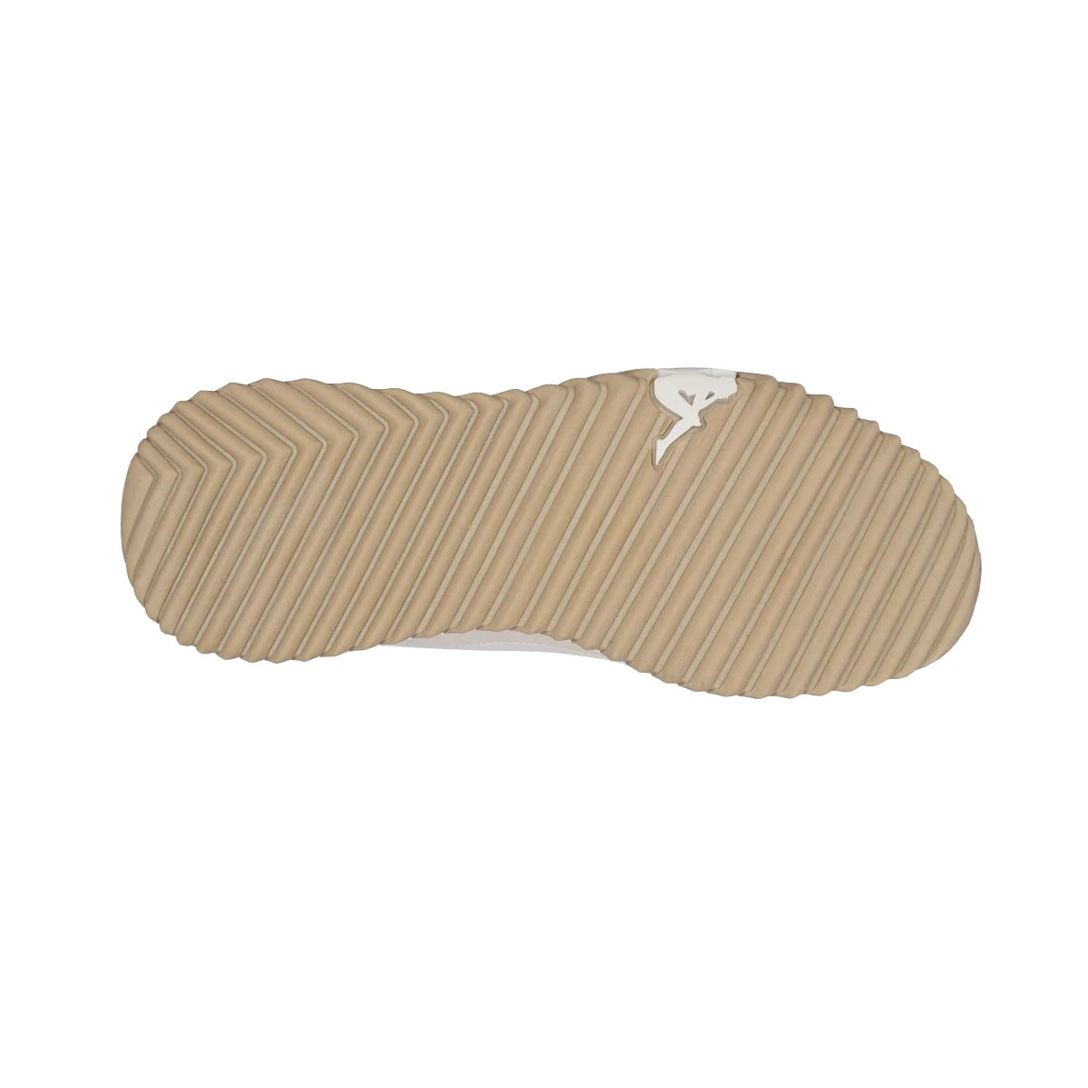 Beige shoe sole with a Kappa brand logo on a white background