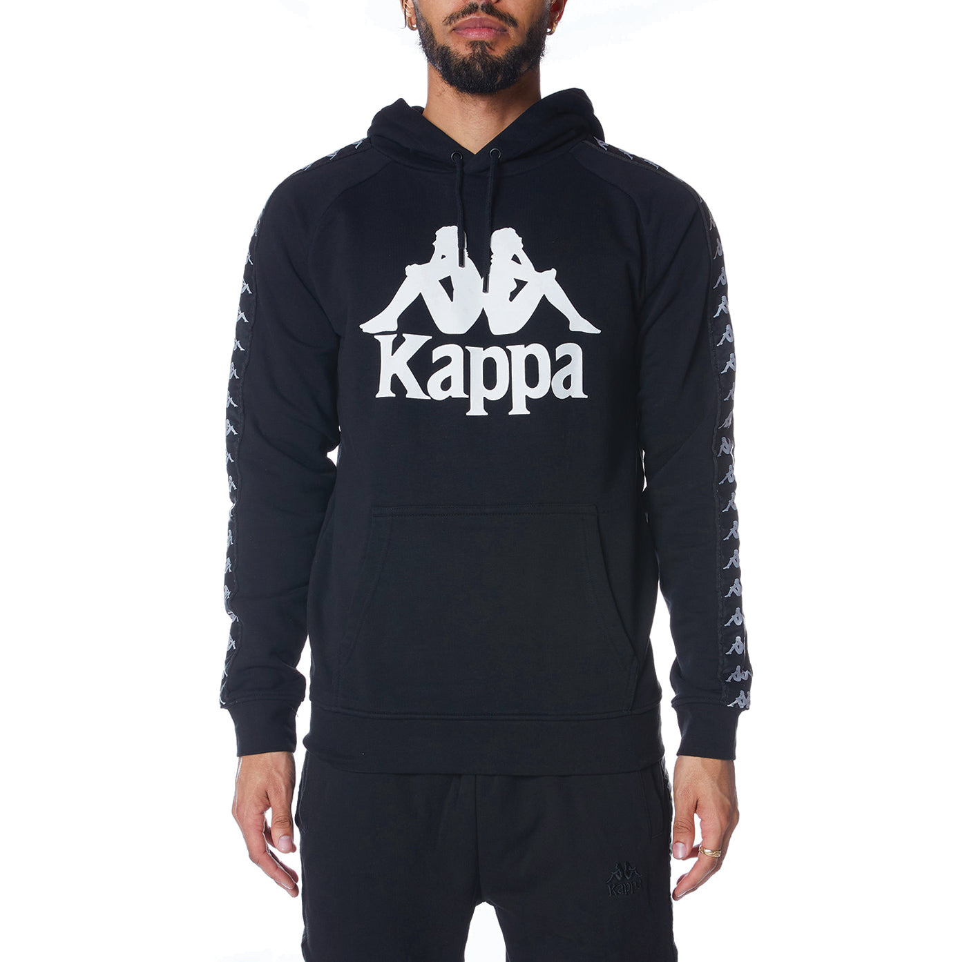 Geweldig brandwond Kabelbaan Black and White Hooded Fleece Sweatshirt - Hurtado 2 - Mens – Kappa USA