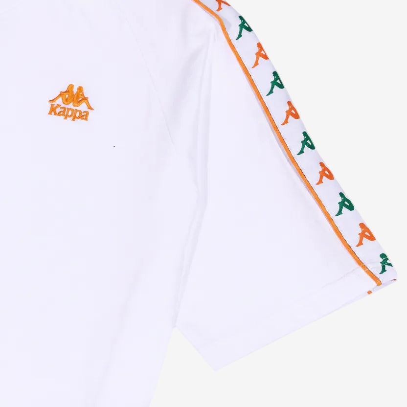222 Banda Ninon T-Shirt - White Green Tee Orange