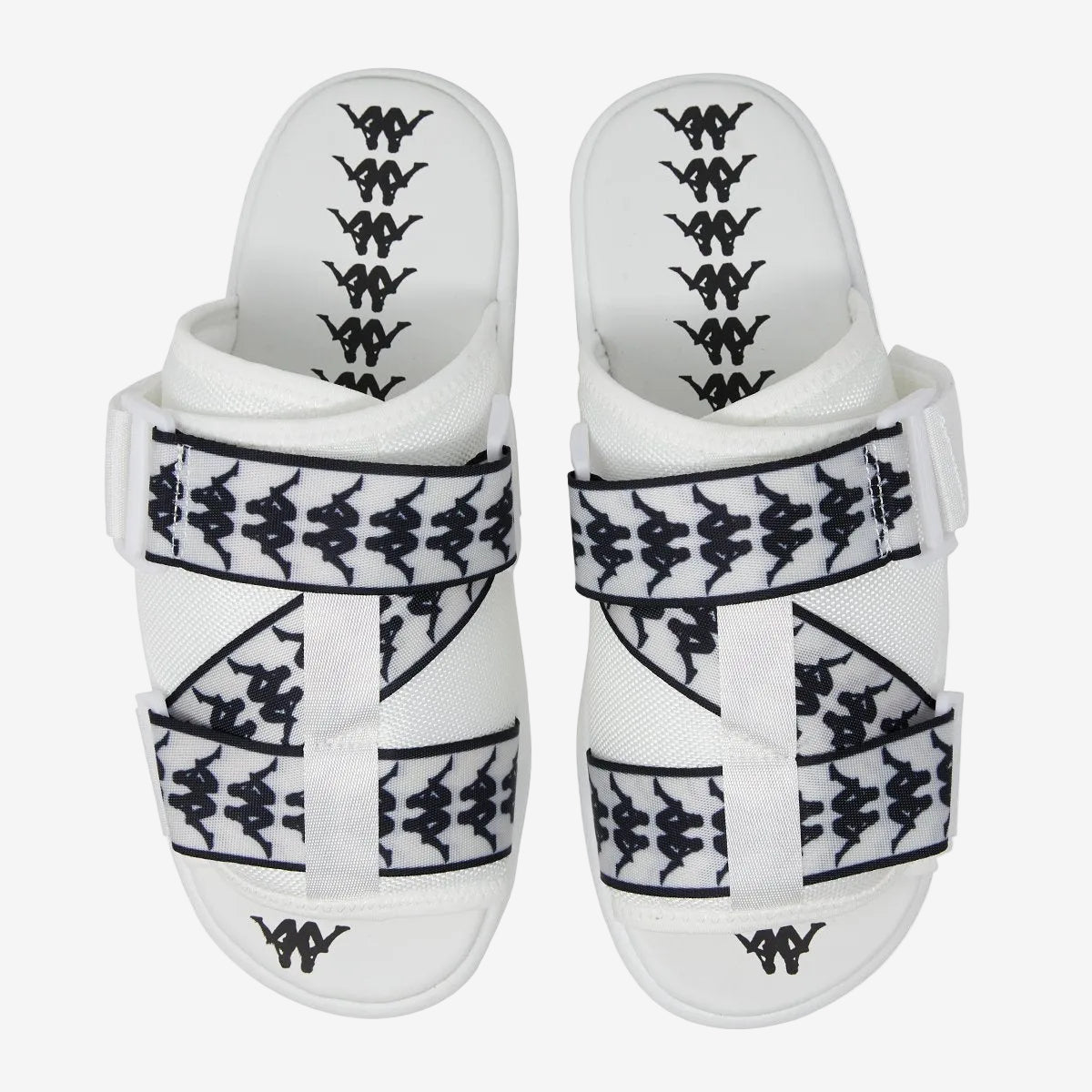 222 Banda Mitel 1 Sandals - White Black