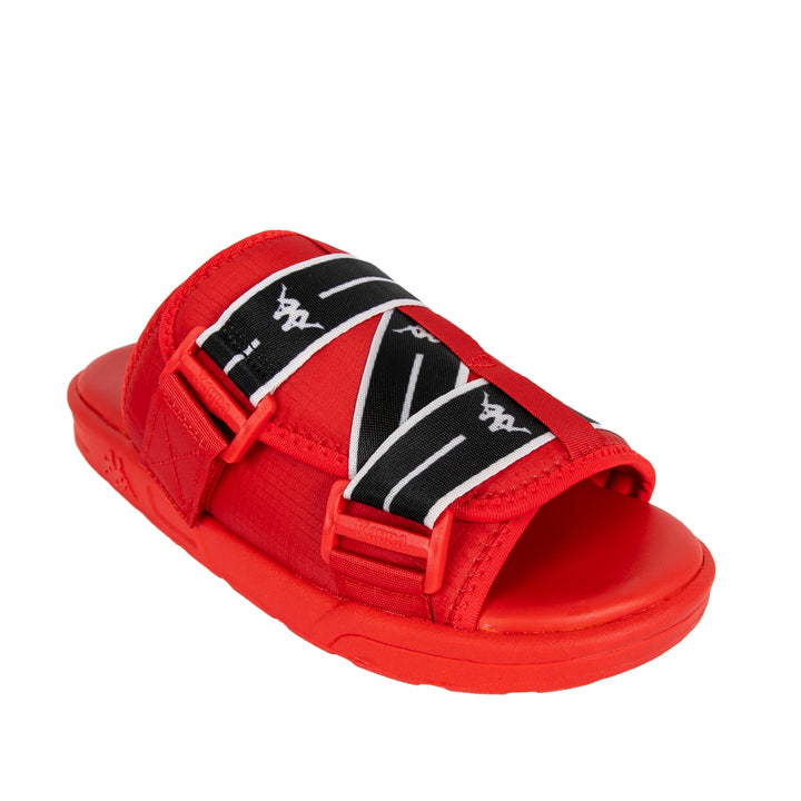 Kappa - Authentic Jpn Mitel 2 Sandals - Red Black. Front view.