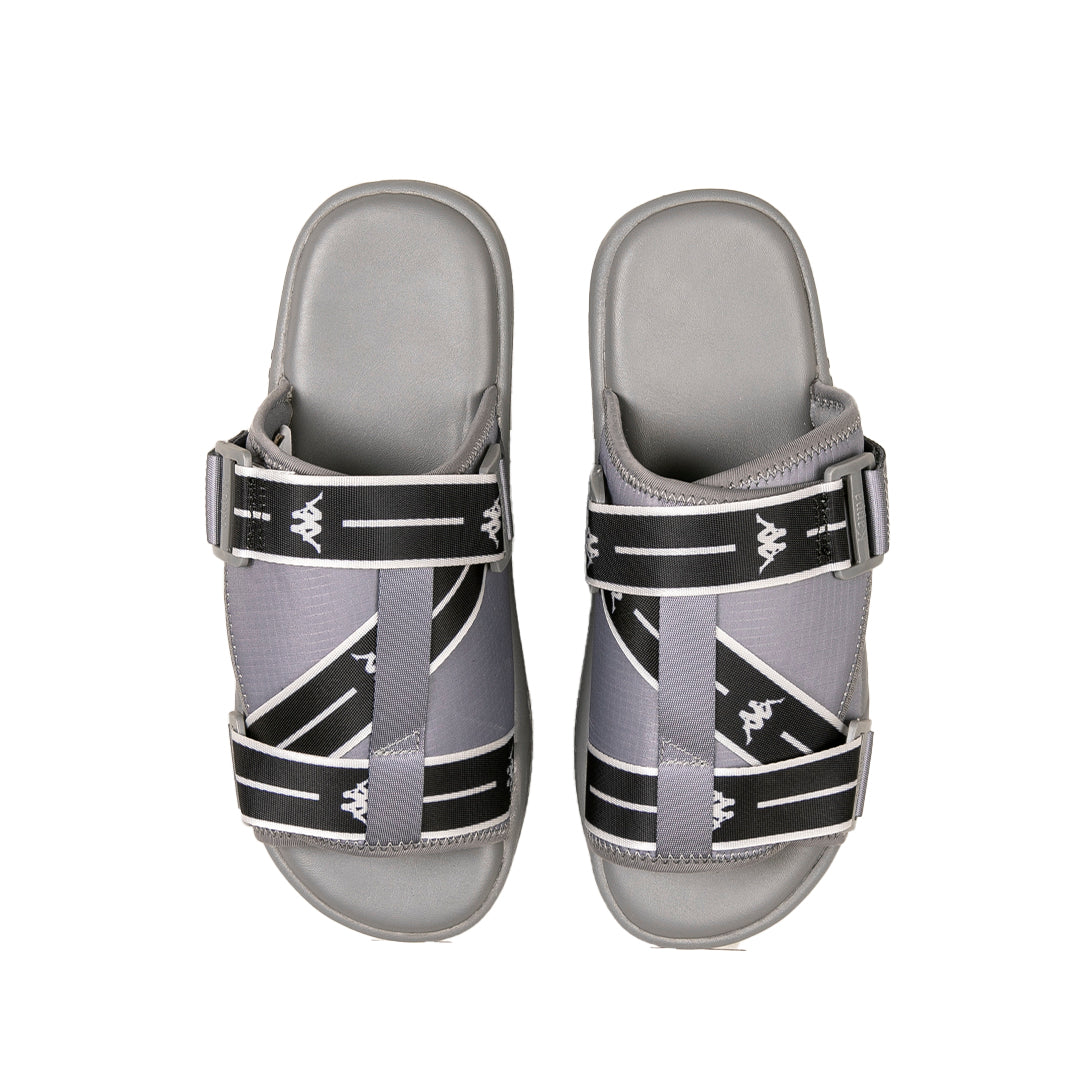 Kappa - Authentic Jpn Mitel 2 Sandals - Grey Black. Top view.