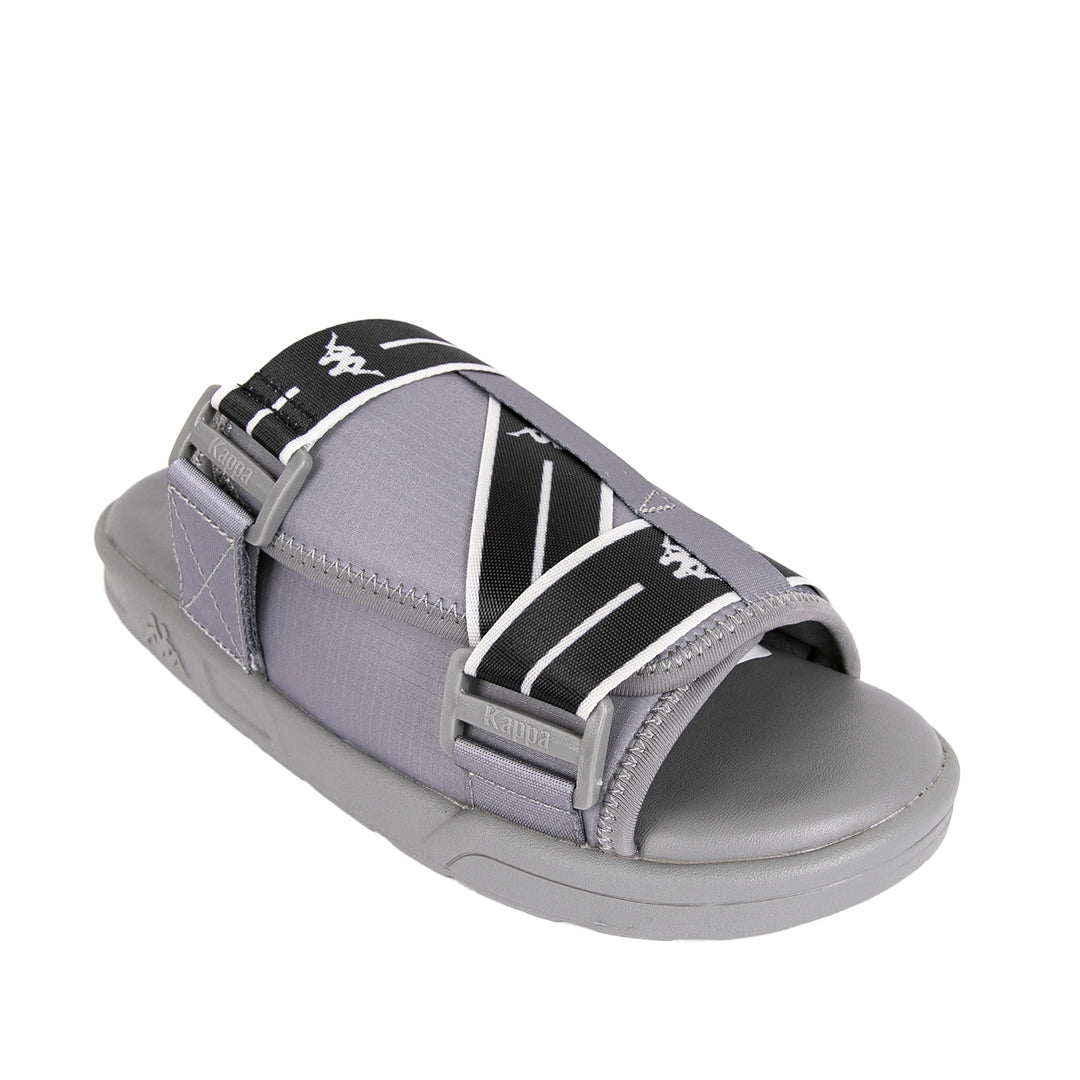 Kappa - Authentic Jpn Mitel 2 Sandals - Grey Black. Front view.