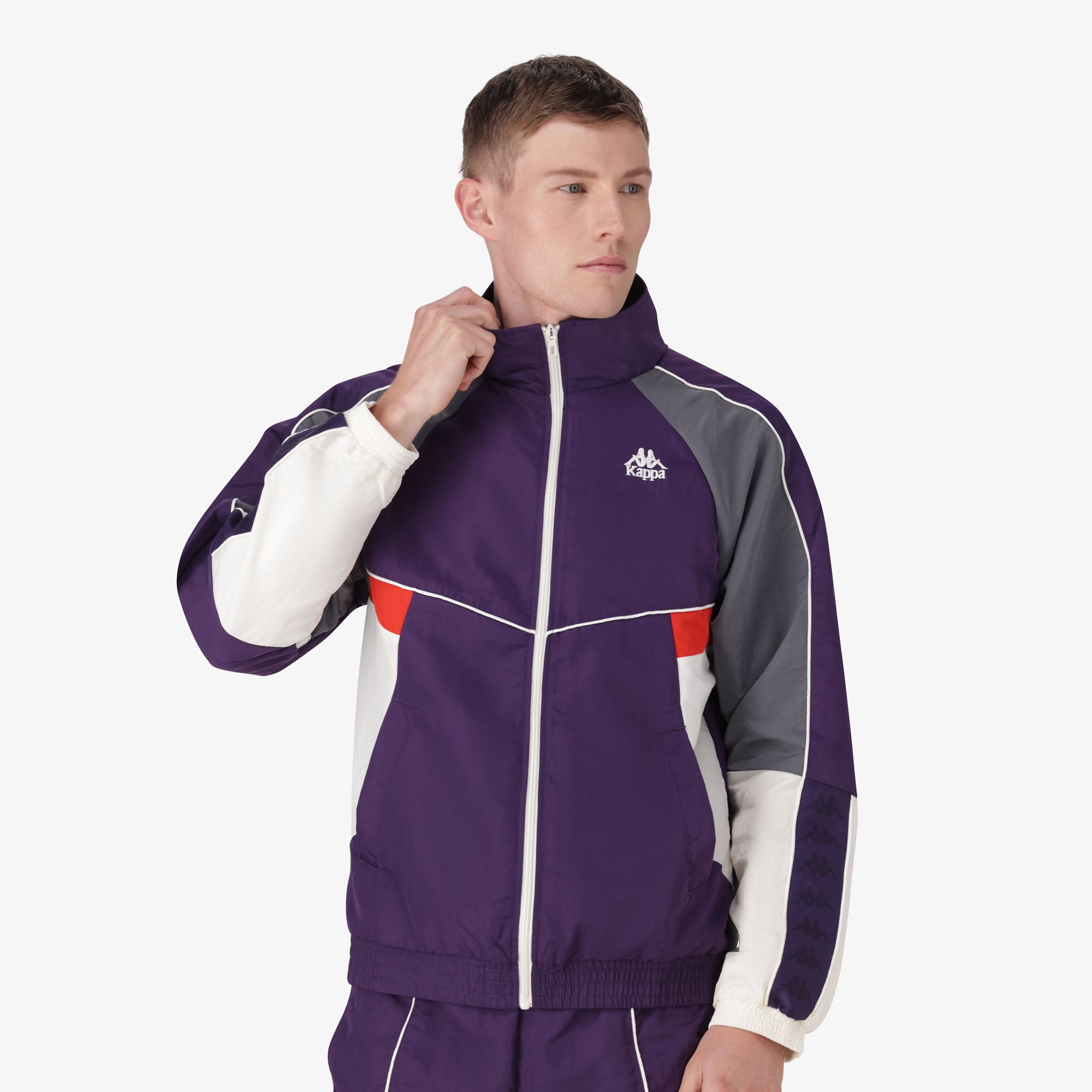 222 Banda Ozzy Jacket - Violet Anil Grey Charcoal White Natural