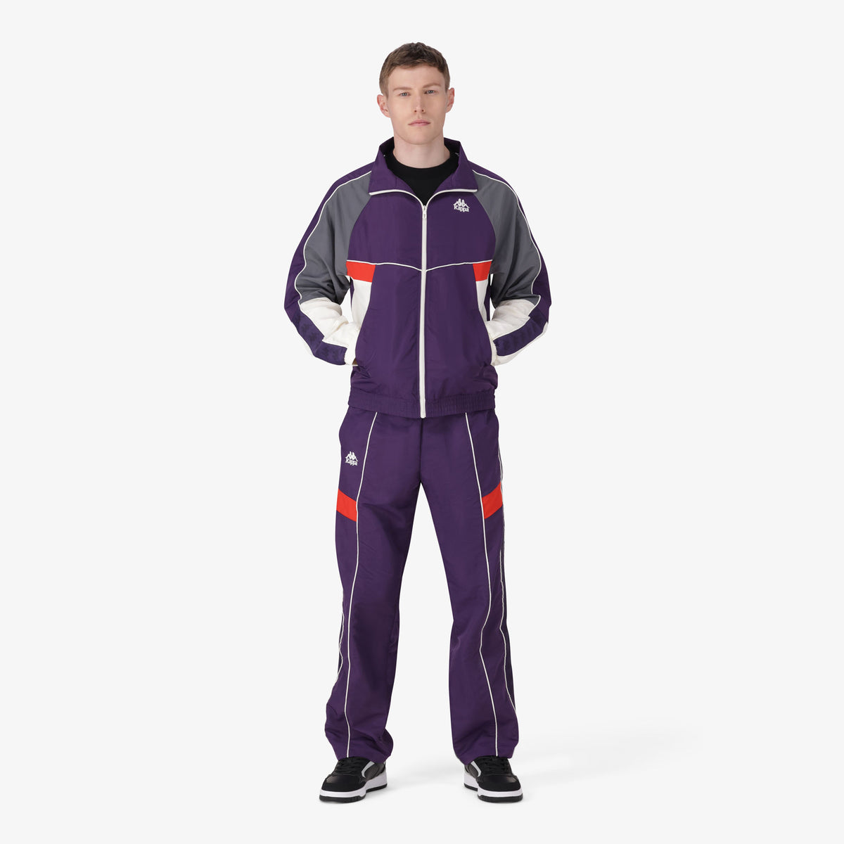 222 Banda Ozzy Jacket - Violet Anil Grey Charcoal White Natural