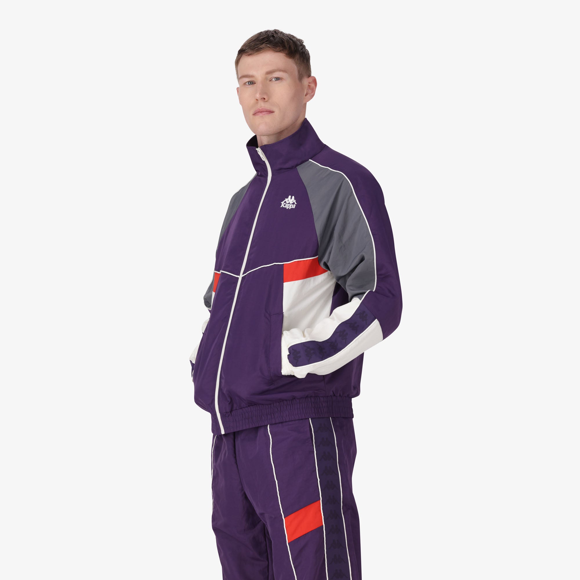 222 Banda Ozzy Jacket - Violet Anil Grey Charcoal White Natural