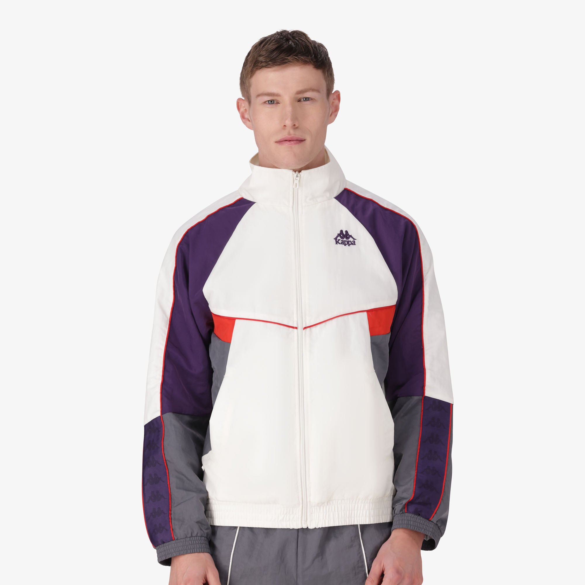 222 Banda Ozzy Jacket - White Natural Violet Anil Grey Charcoal