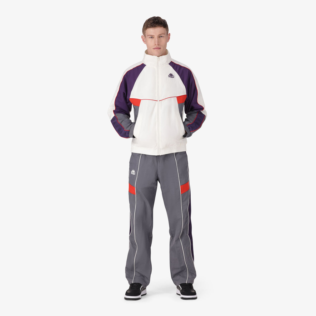 222 Banda Ozzy Jacket - White Natural Violet Anil Grey Charcoal