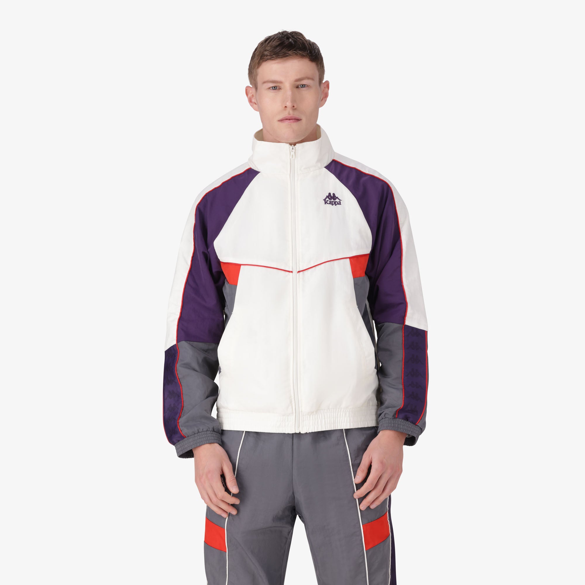 222 Banda Ozzy Jacket - White Natural Violet Anil Grey Charcoal