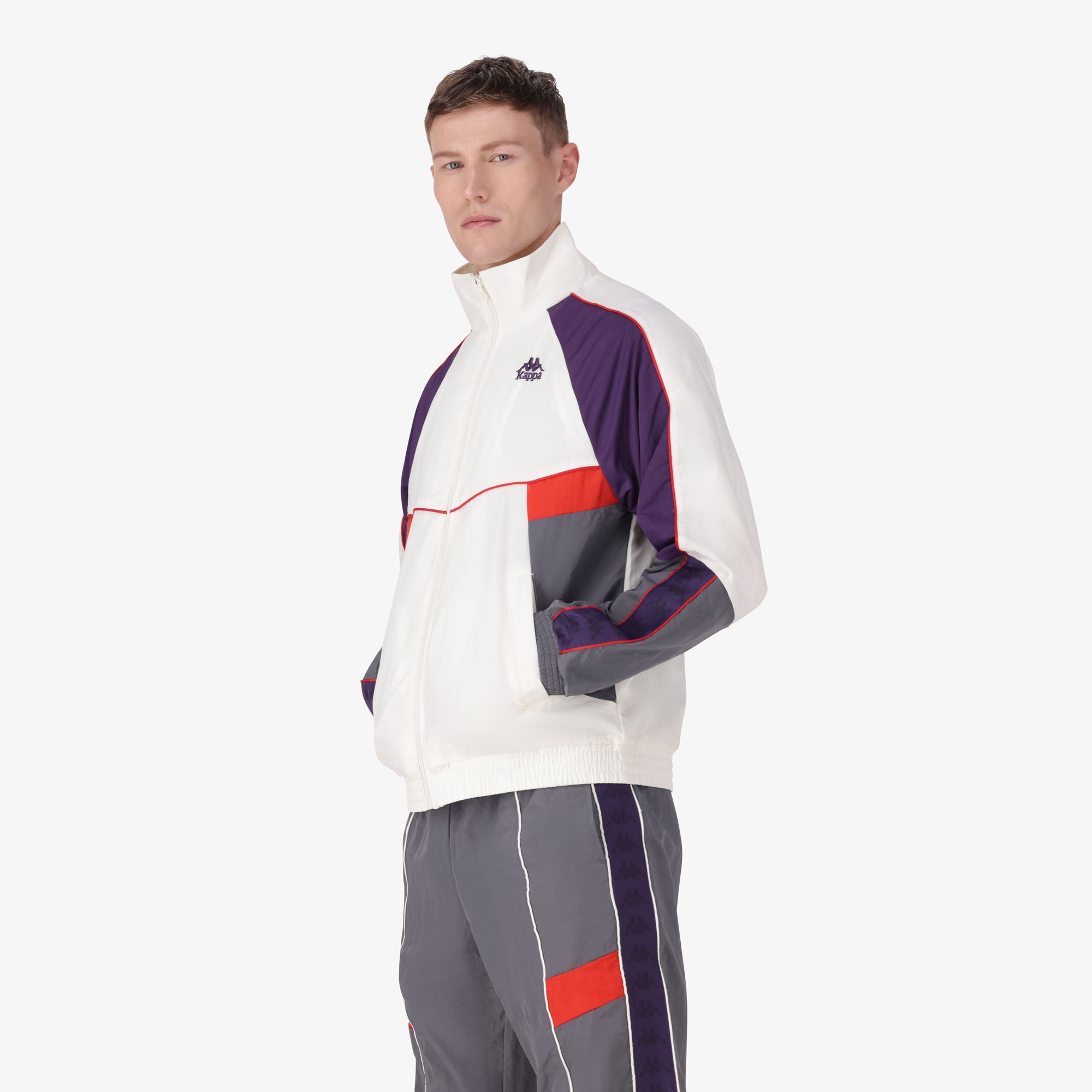 222 Banda Ozzy Jacket - White Natural Violet Anil Grey Charcoal