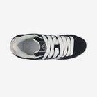Black and white sneaker from above on a white background