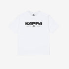 White T-Shirt with black Kappa lettering and logo on front.