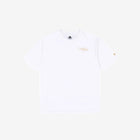 White t-shirt with Kappa lettering in rich gold yellow. Front view.