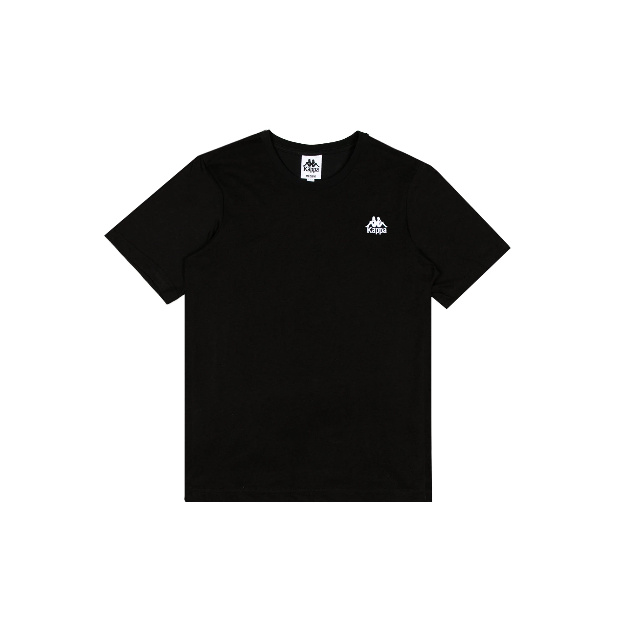 Black T-Shirt with white Kappa logo on the front.