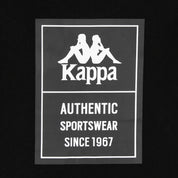 Detail of large back Kappa logo and text "Authentic Sportswear Since 1967".