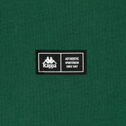 Detail view of silicone patch with Kappa logo and text "Authentic Sportswear Since 1967".