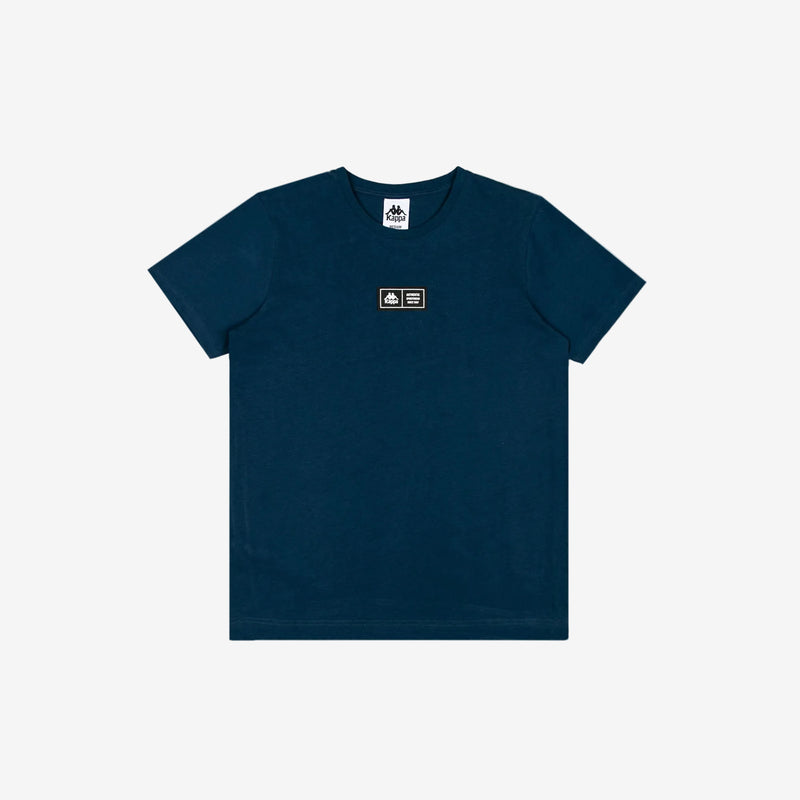 Dark blue t-shirt with silicone kappa logo on front.