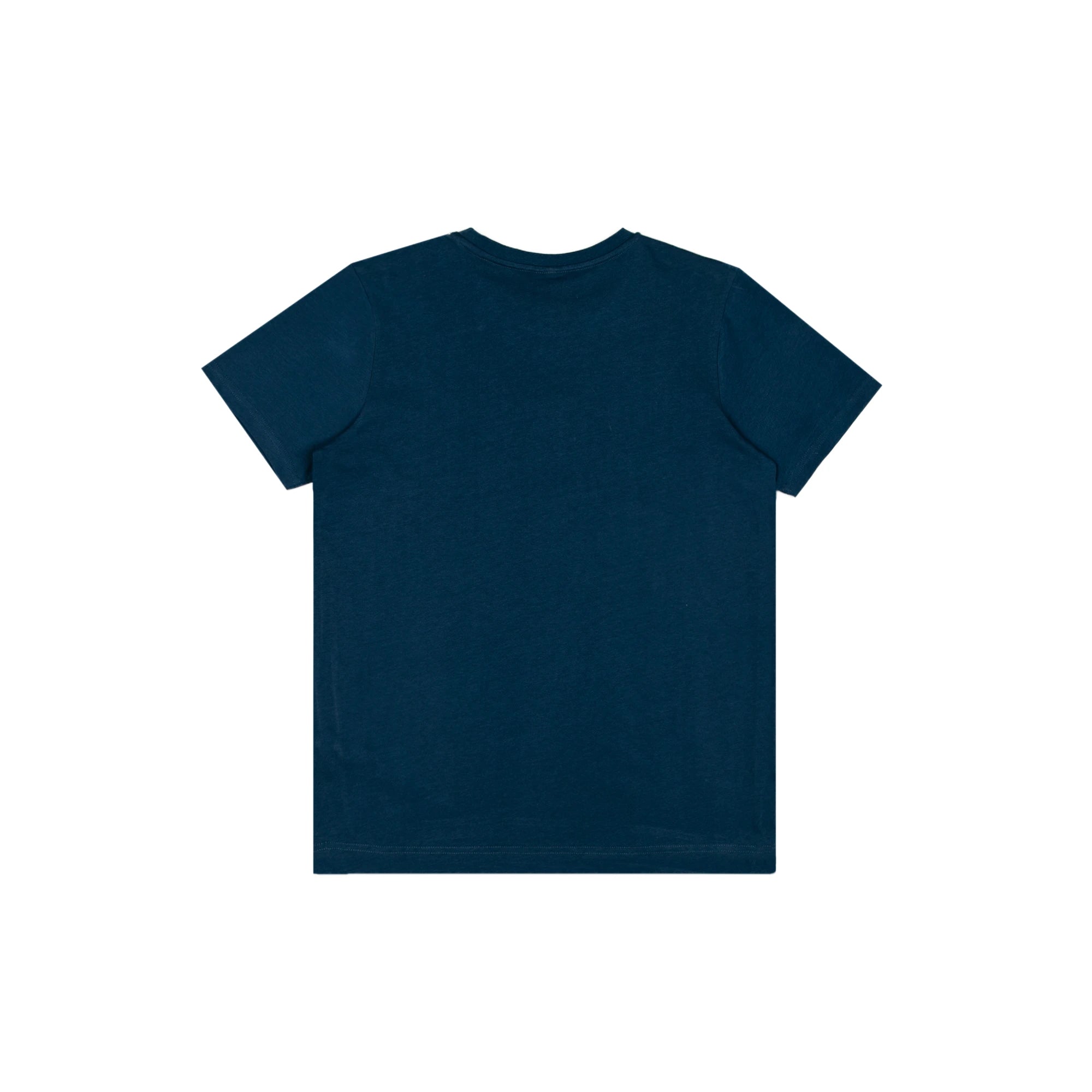 Back of dark blue t-shirt.