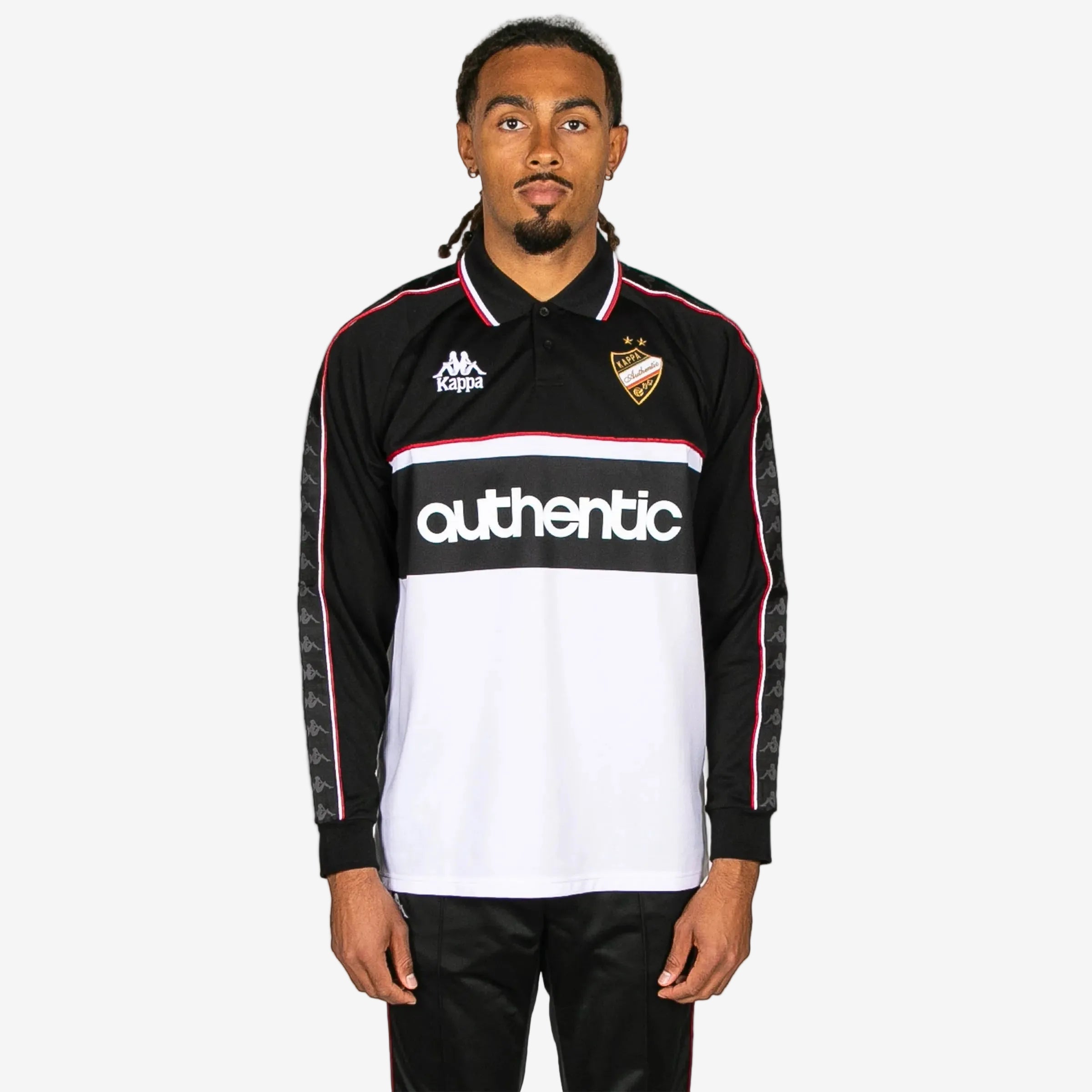 Black White & Red Long Sleeve Jersey (Unisex) | Kappa USA