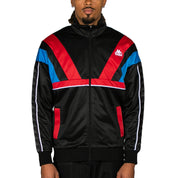 222 Banda Orlando Zip Up Fleece - Black Red Racing Blue Sea