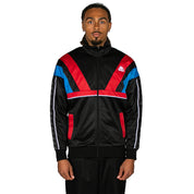 222 Banda Orlando Zip Up Fleece - Black Red Racing Blue Sea
