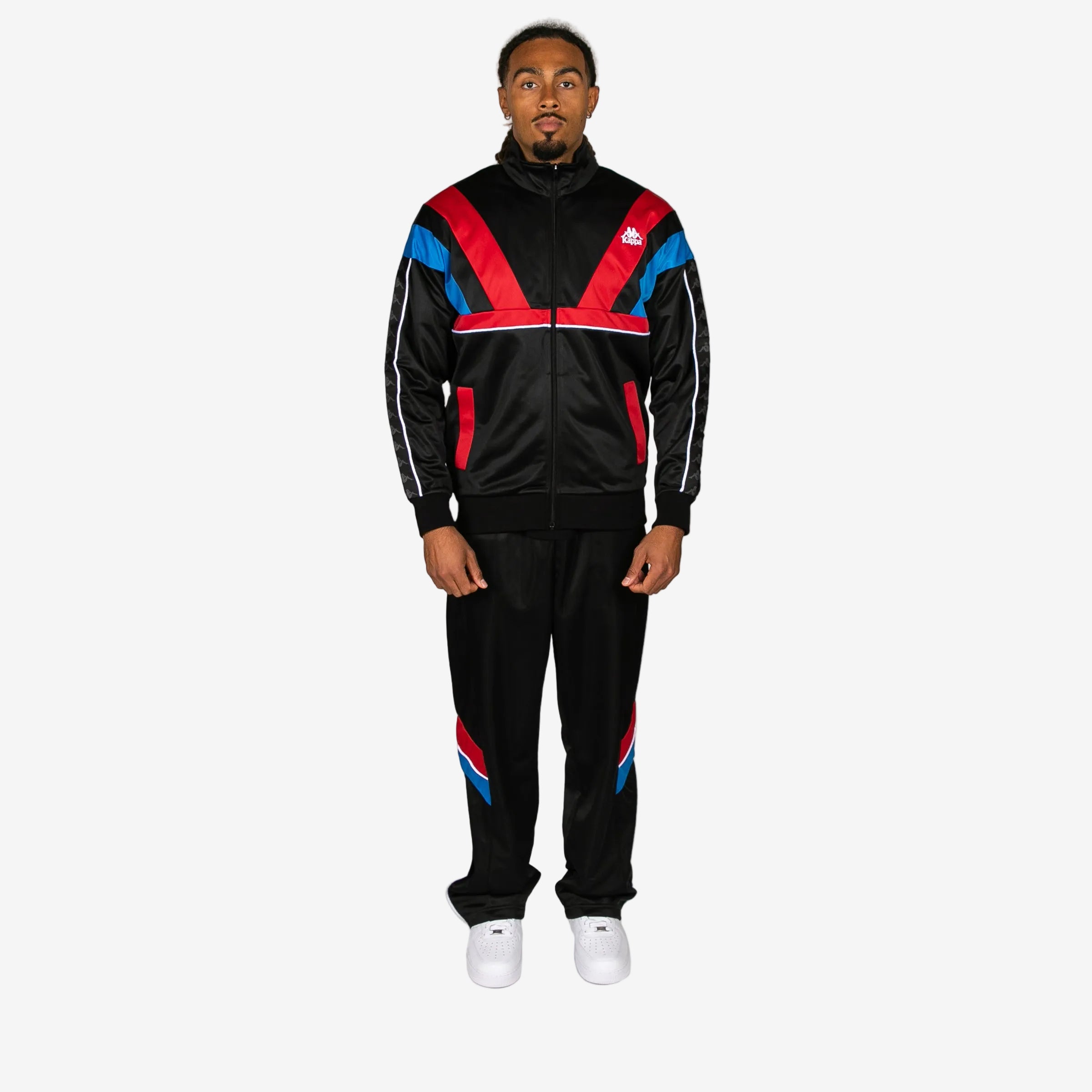 Black Red & Sea Blue Zip-Up Fleece (Unisex) | Kappa USA