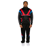 222 Banda Orlando Zip Up Fleece - Black Red Racing Blue Sea