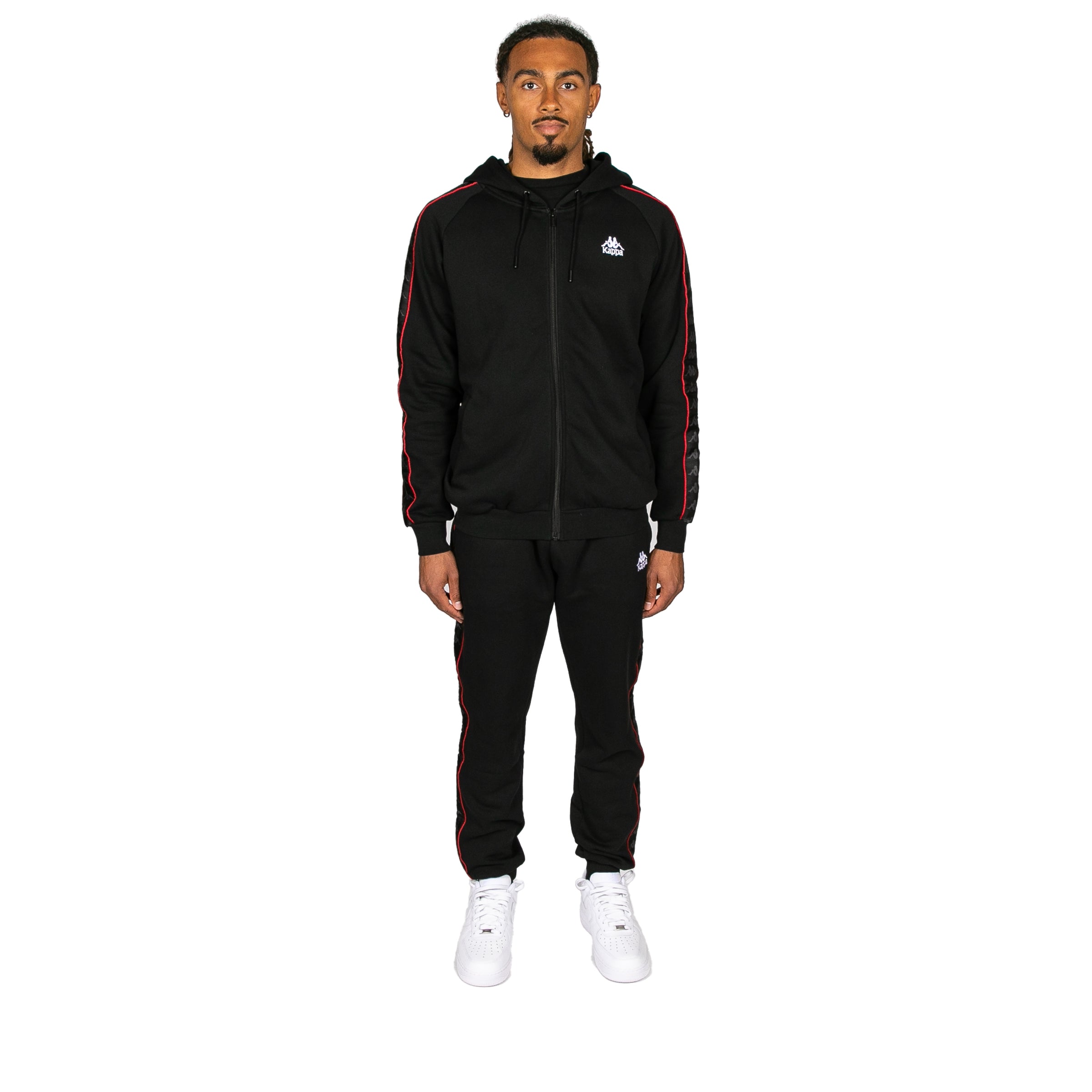 222 Banda Zamin 4 Zip Up Hoodie - Black Red Racing White