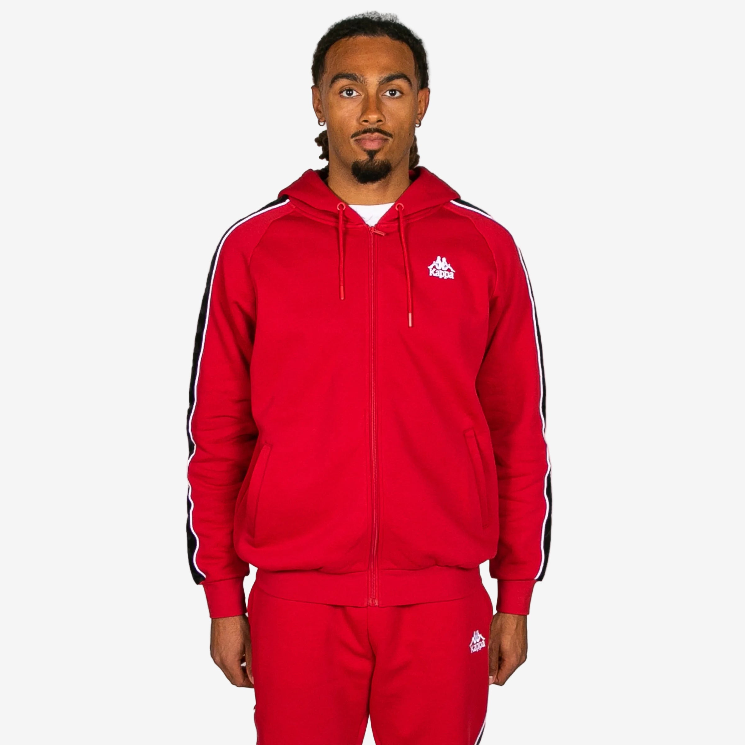 【定価8万】DRESSCAMP x Kappa コラボジャージ 赤 Banda Zamin Red Black & White Zip-Up Hoodie | Kappa USA