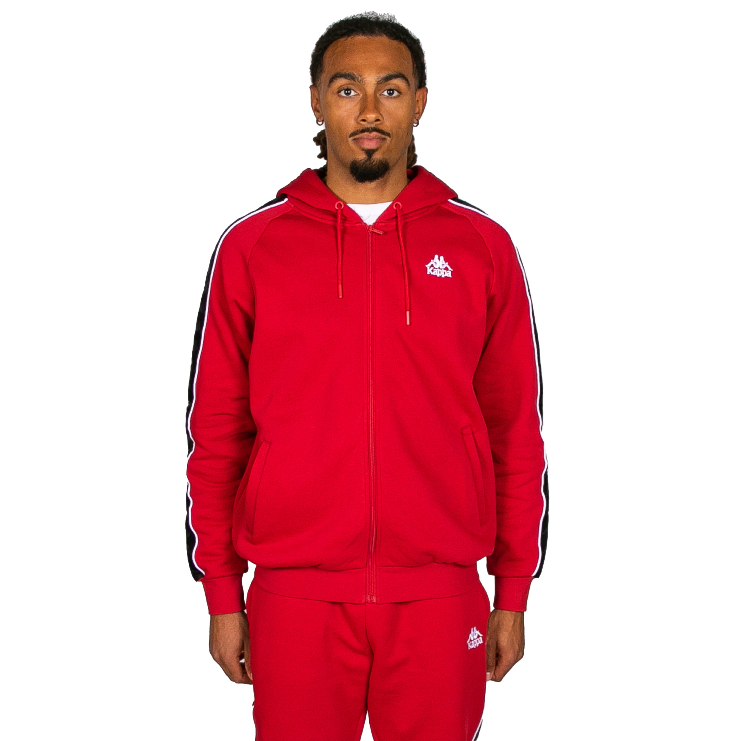 222 Banda Zamin 4 Zip Up Hoodie - Red Racing Black White