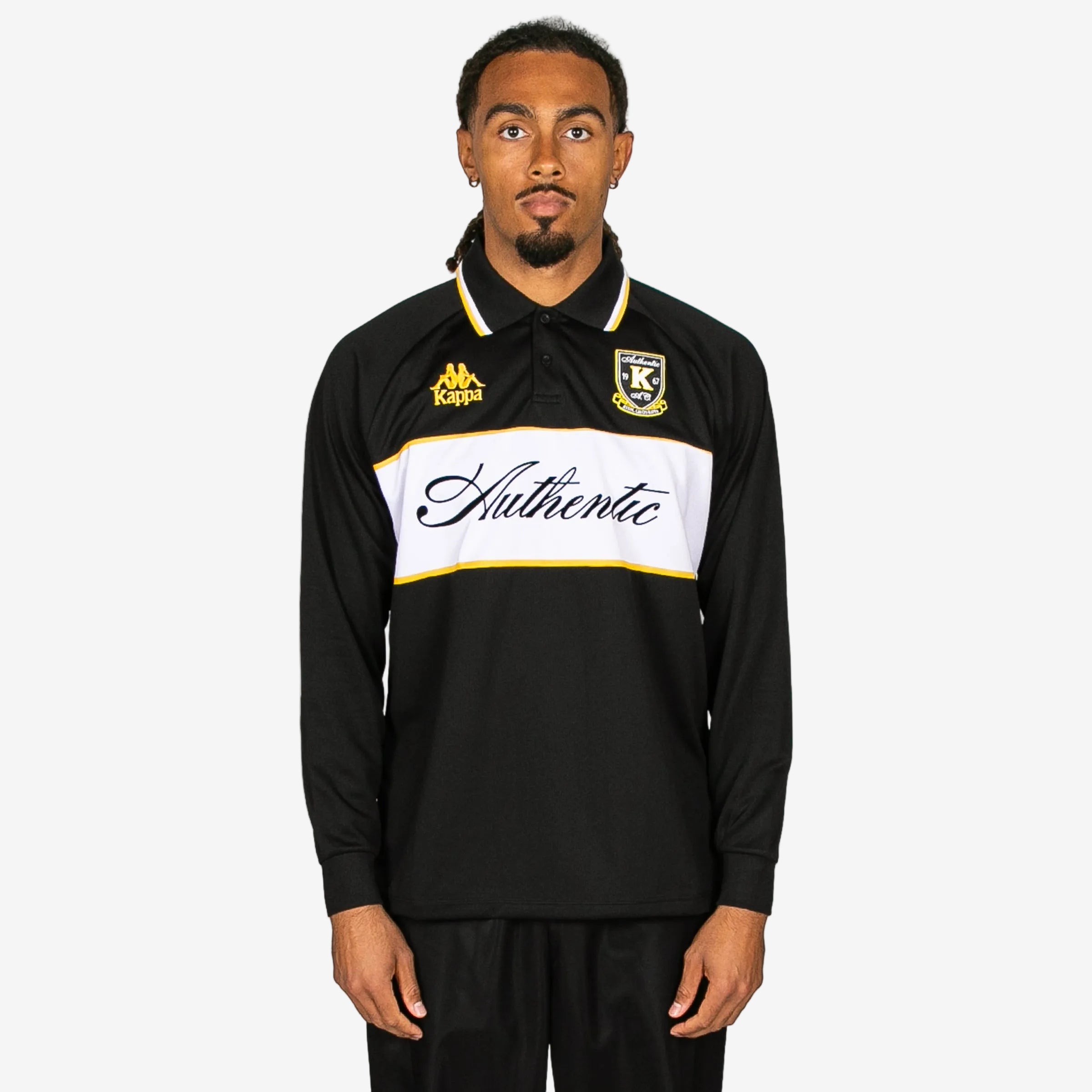 Black Yellow White Long Sleeve Jersey (Unisex) | Kappa USA