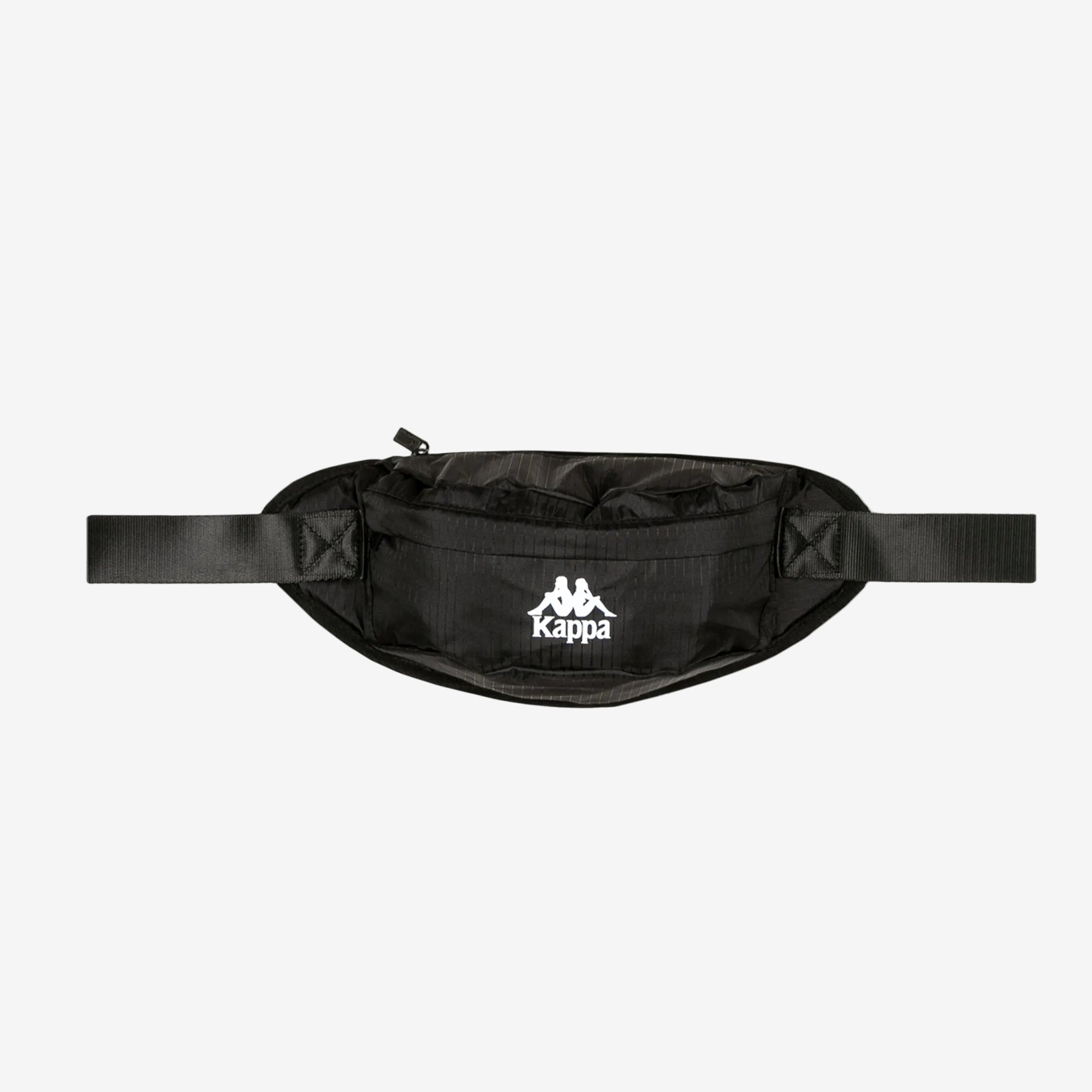 Black waist bag with Kappa logo on a white background