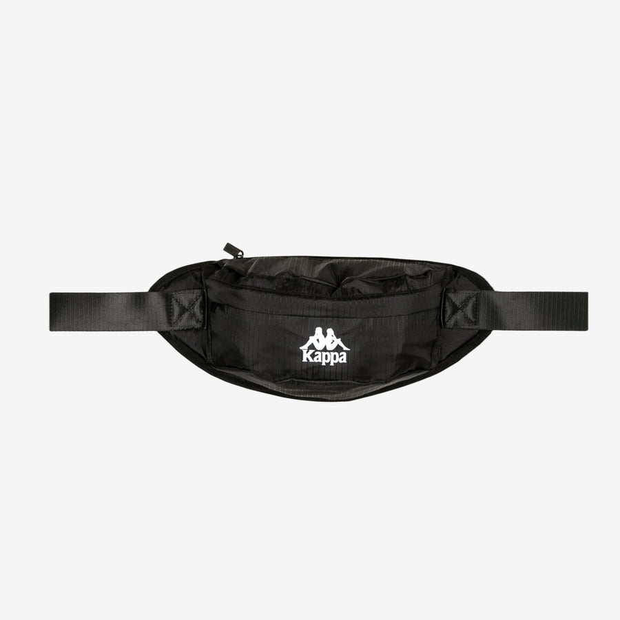 Black waist bag with Kappa logo on a white background