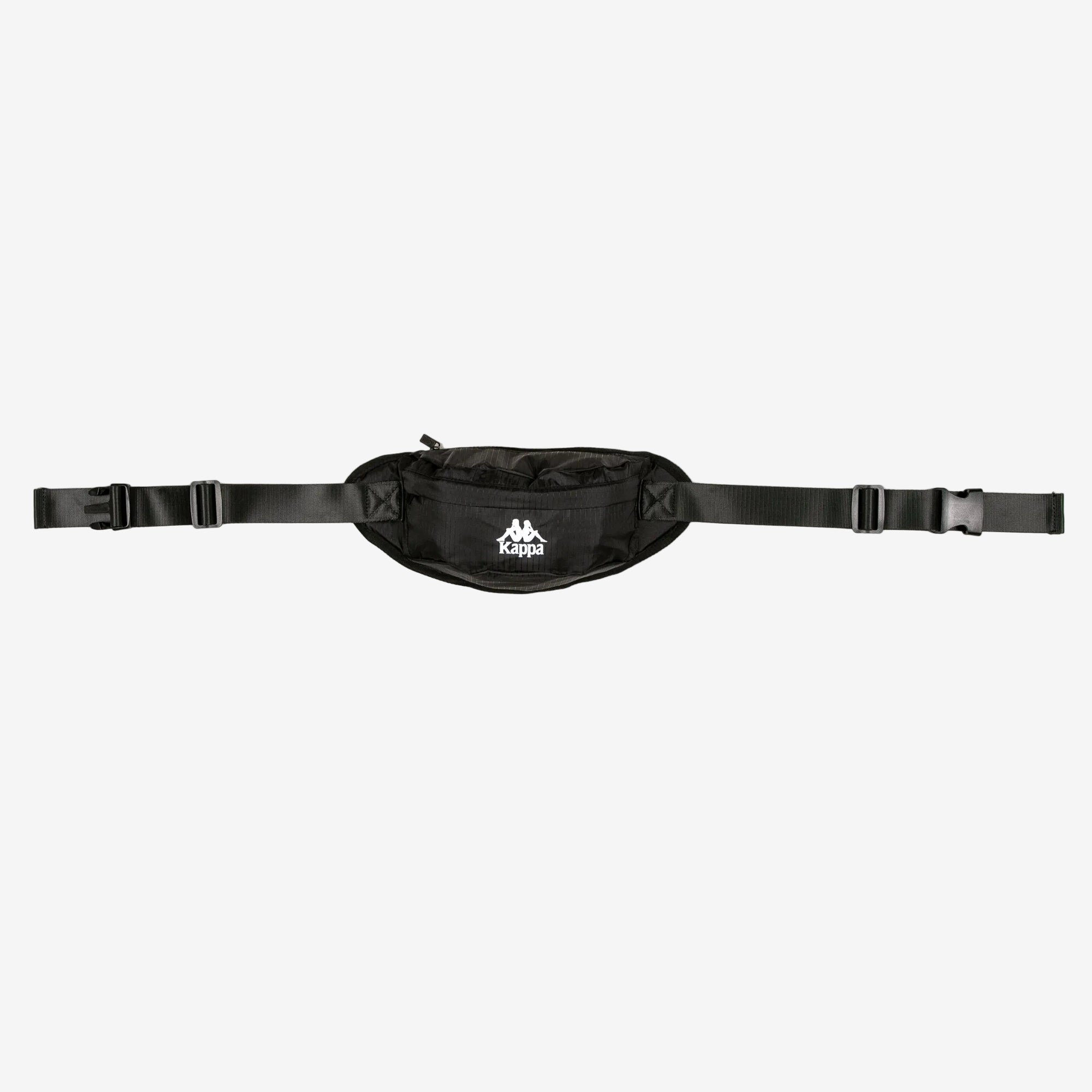 Black waist bag with Kappa logo on a white background