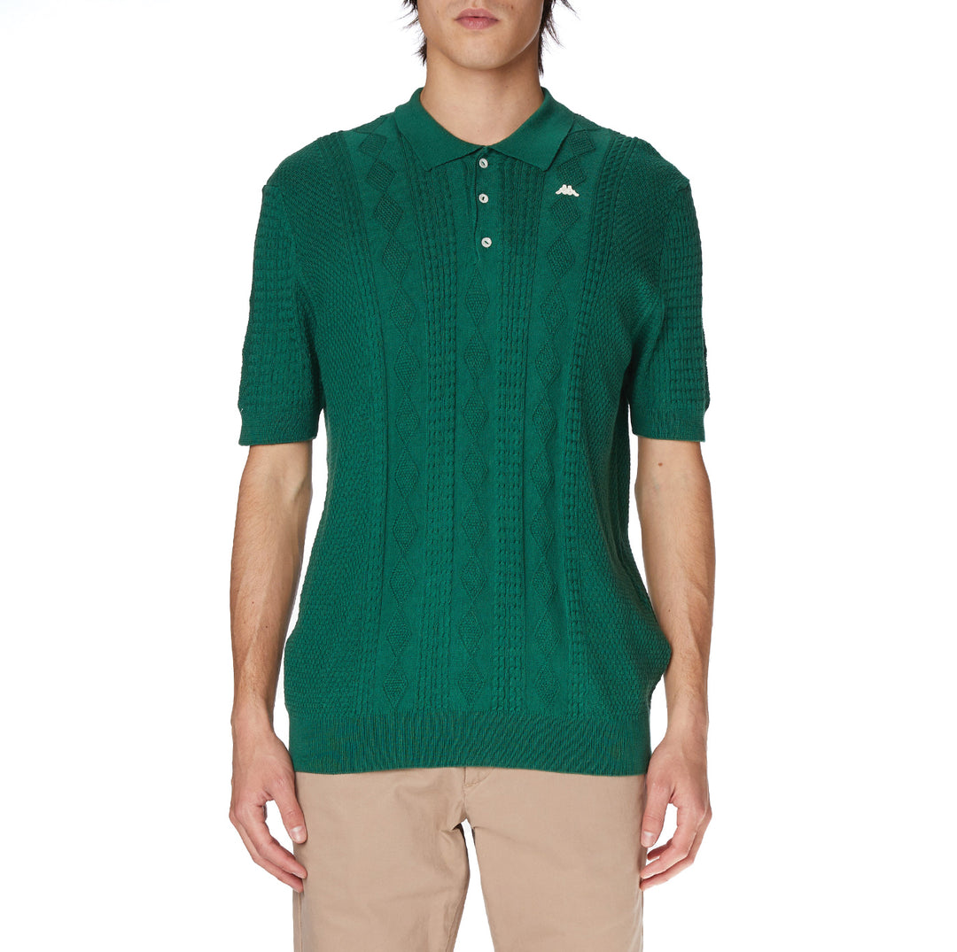 Green Knit Short Sleeve Sweater - Sizes XS-3XL - - Men – Kappa USA
