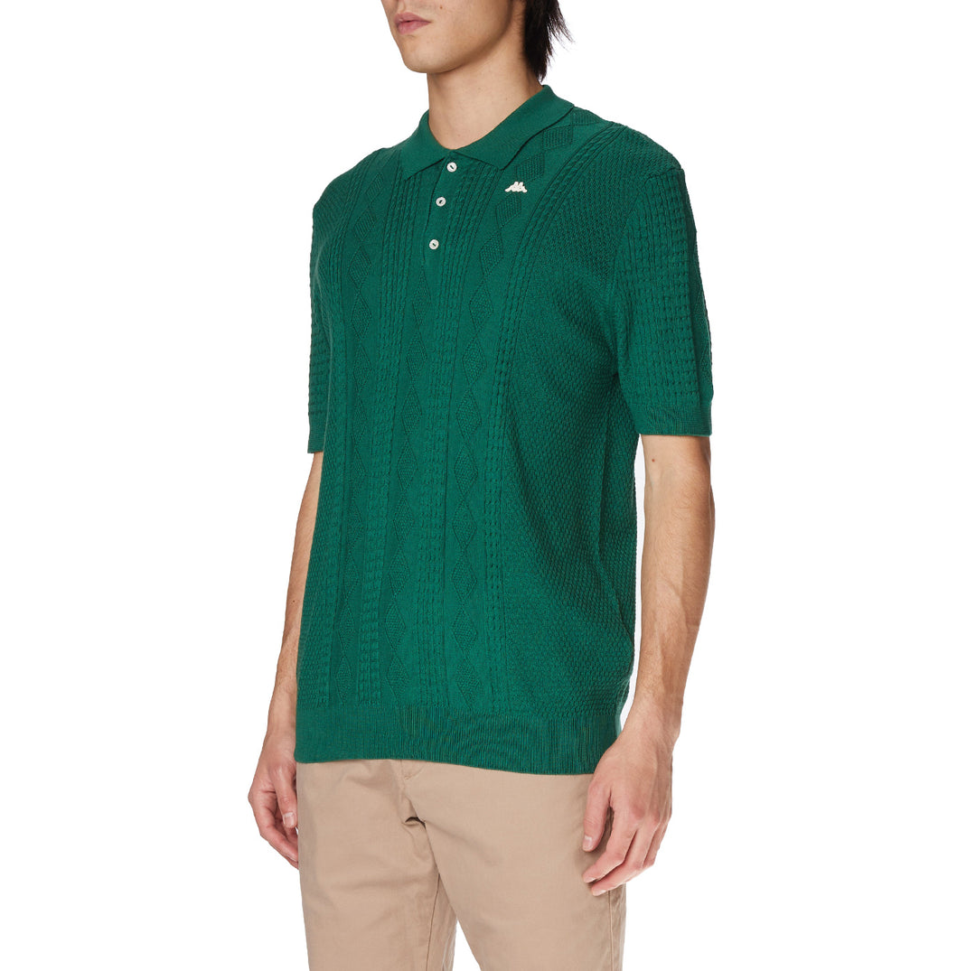 Green Knit Polo Short Sleeve Sweater - XS-3XL - Pollux - Men – Kappa USA