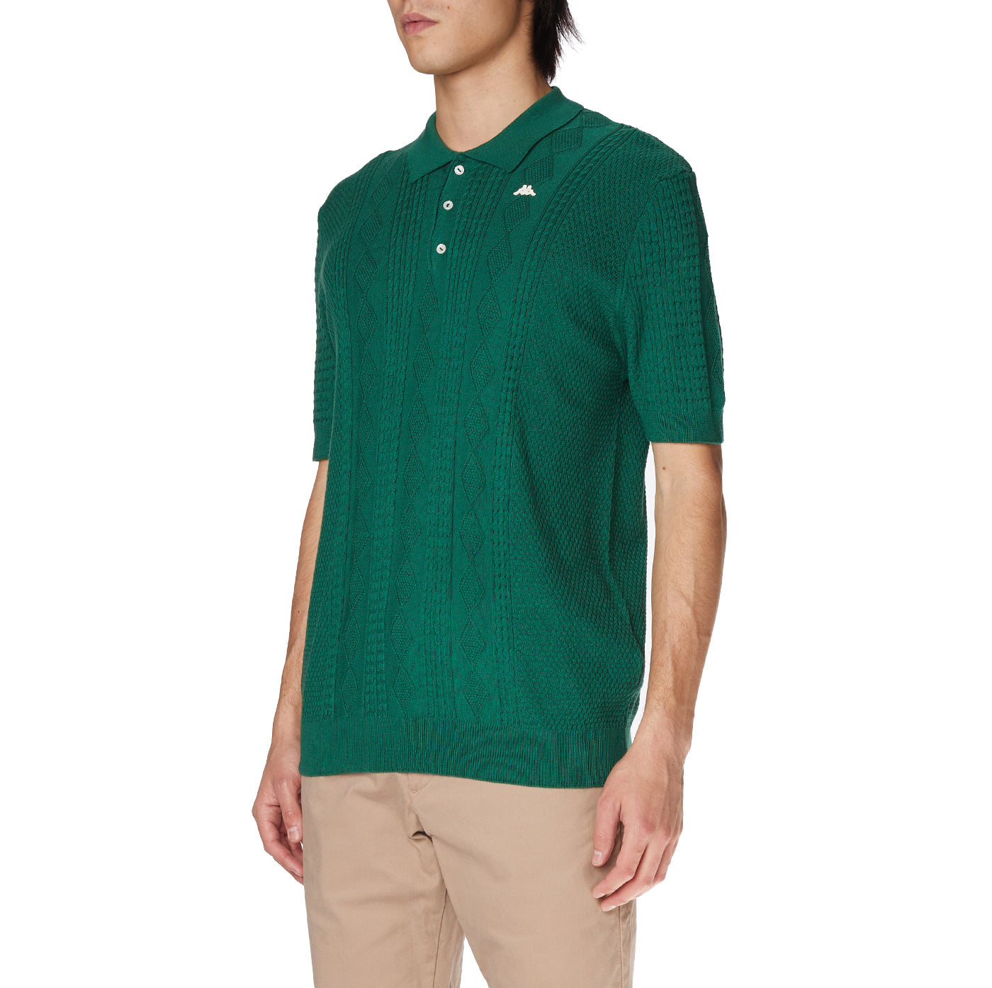 Green Knit Polo Short Sleeve Sweater - Sizes XS-3XL - Pollux - Men