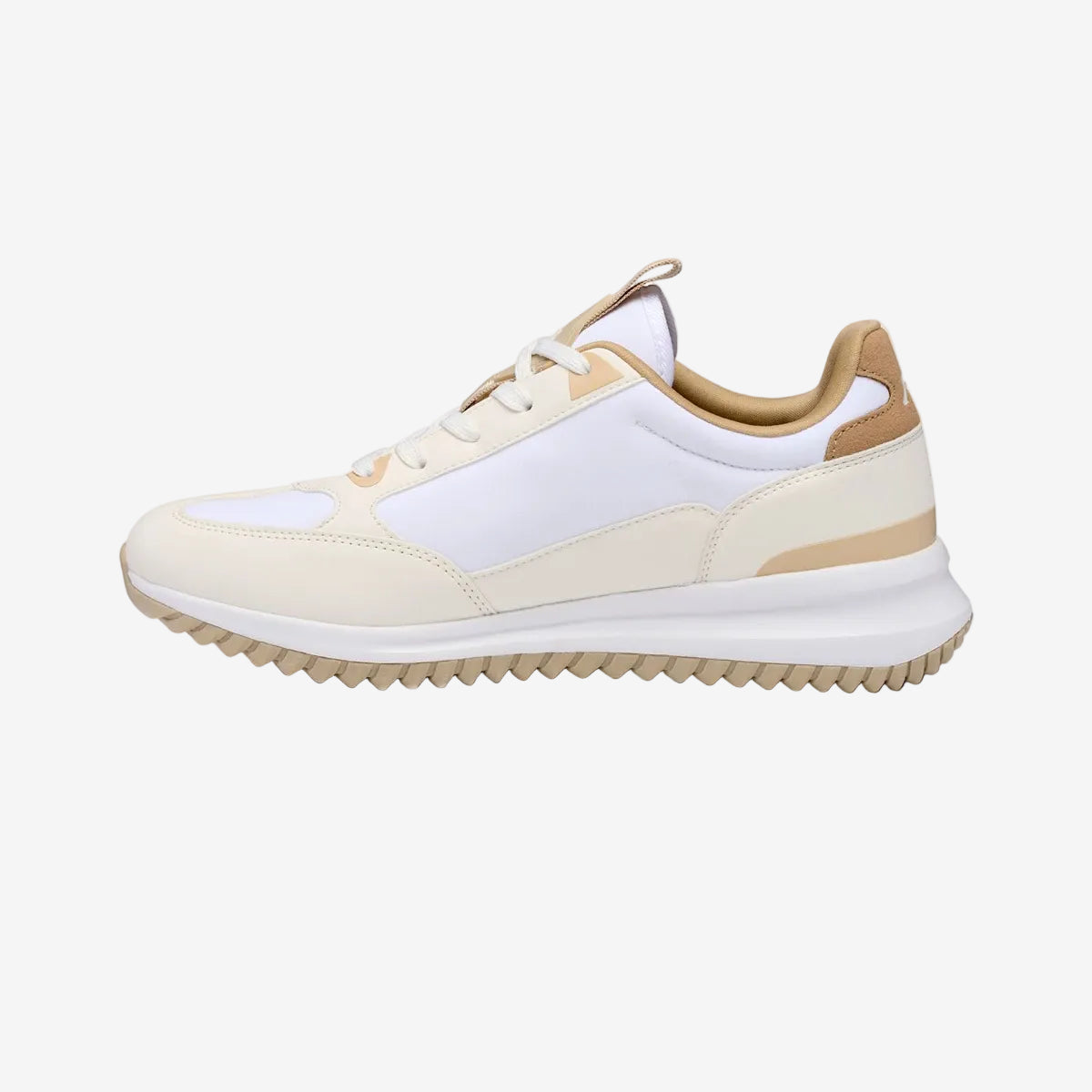 White and beige sneaker on a white background