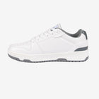 White sneaker with gray accents on a white background