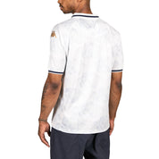 Male model wearing Kombat 2025 Modelo Soccer Jersey in white. Back view.
