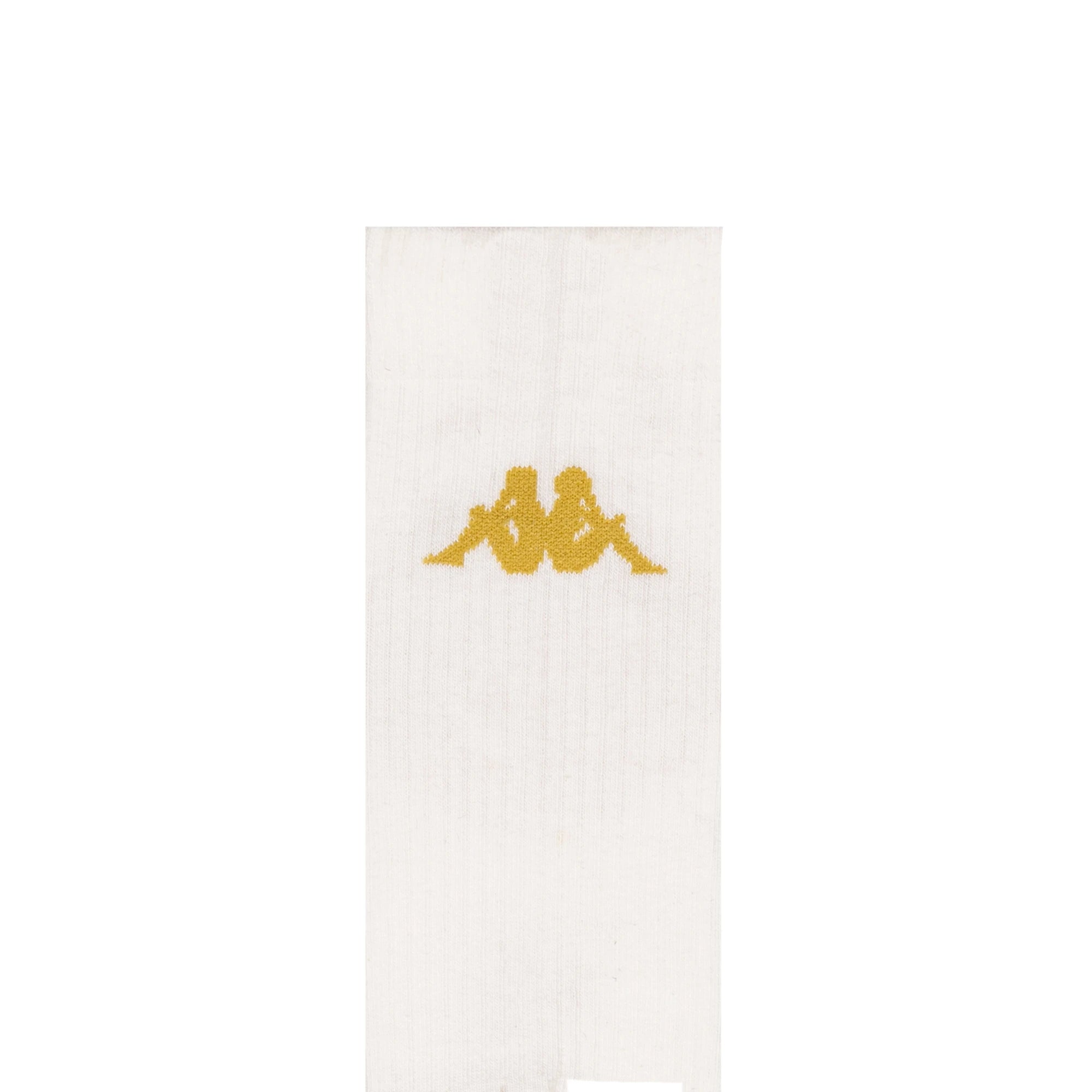 Detail view of Kappa Omini logo on a white sock.