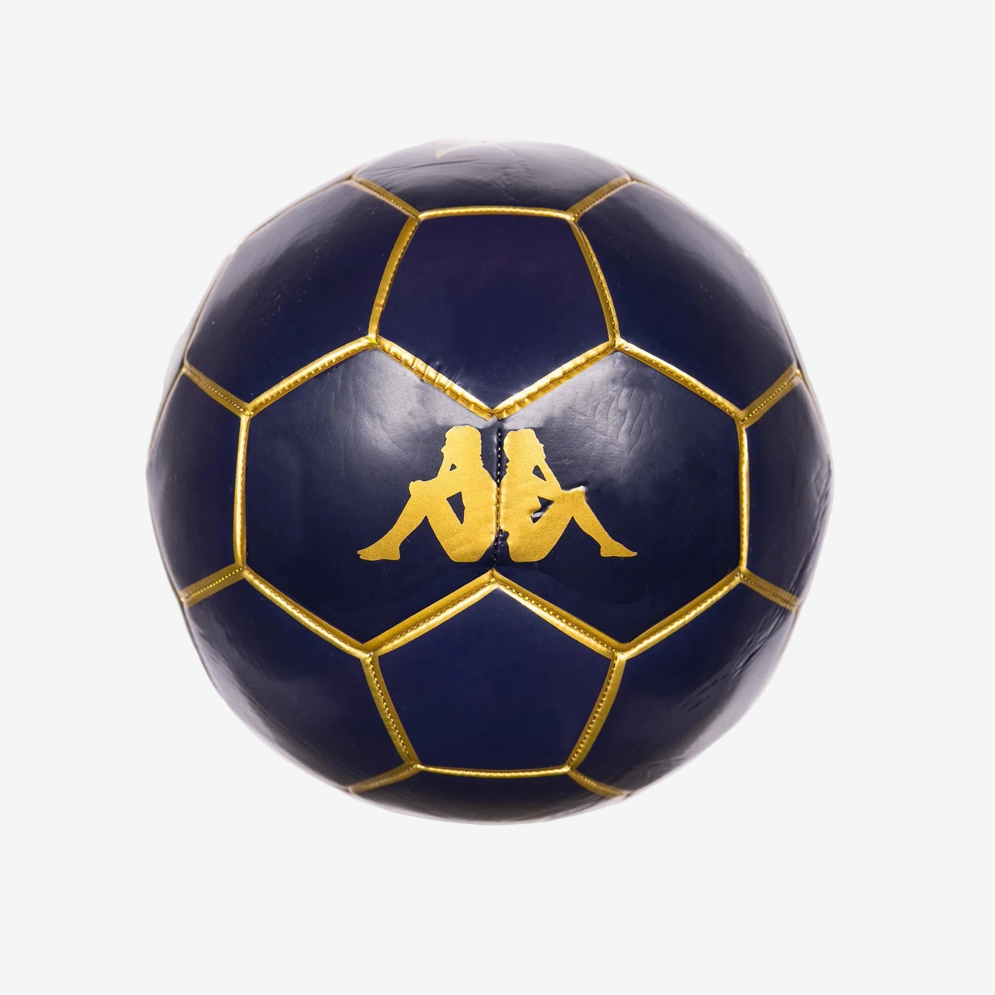 Blasty Modelo Soccer Ball in dark blue with gold details showing the large Kappa logo.