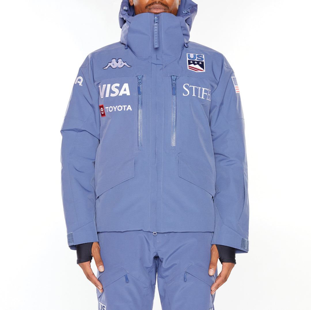 Pantalones de chándal Kappa USA Ski Team para hombre - Azul marino oscuro  Blanco 