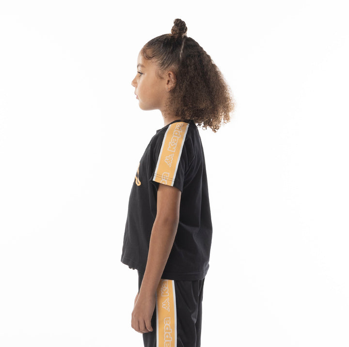 Kids Logo Tape Avirec 2 T-Shirt - Black Smoke Orange