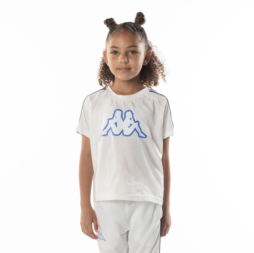 Kids Logo Tape Avirec 2 T-Shirt - White Blue