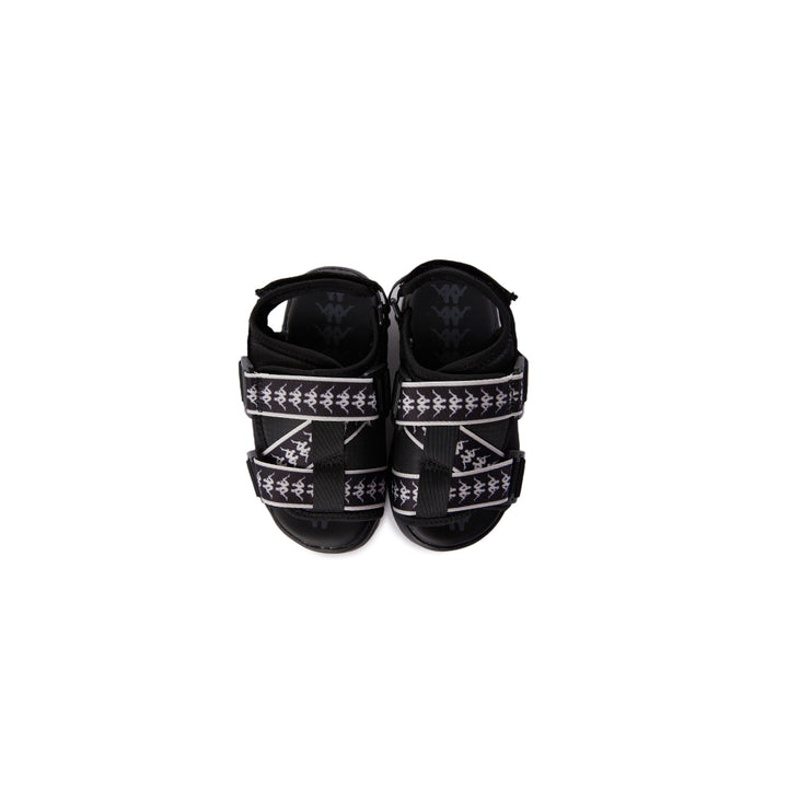 222 Banda Mitel 2 Toddlers Sandals - Black White
