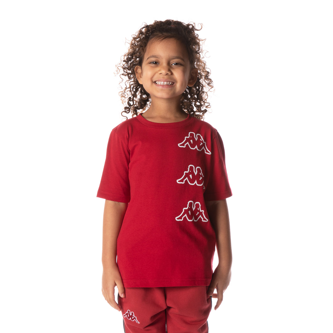 Kids Logo Tape Aomix T-Shirt - Red
