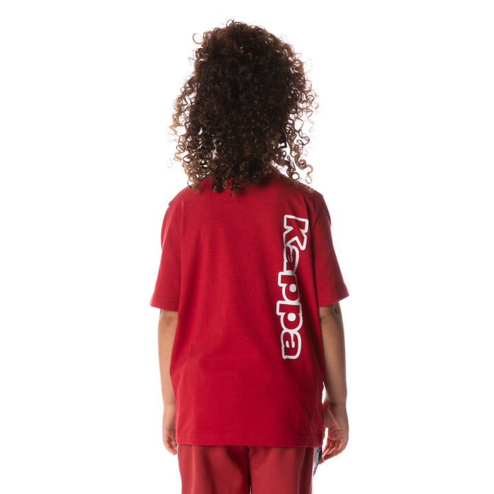 Kids Logo Tape Aomix T-Shirt - Red