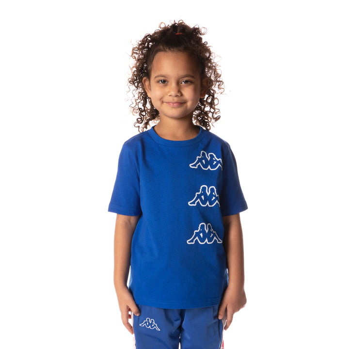 Kids Logo Tape Aomix T-Shirt - Blue